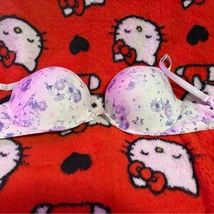 Victoria's Secret Floral Bra - White and Purple